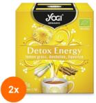 YOGI TEA Set 2 x Ceai Bio Detoxifiant cu Lemongrass, Papadie si Lemn Dulce, Yogi Tea, 12 Plicuri, 21.6 g