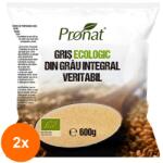 Pronat Foil Pack Set 2 x Gris BIO din Grau Integral Veritabil, 600 g, Pronat
