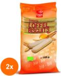 Bazar Bio Set 2 x Piscoturi Bio din Faina de Grau Spelta, 100g linea Natura