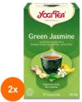 YOGI TEA Set 2 x Ceai Bio Verde cu Iasomie, Yogi Tea, 17 Plicuri, 30.6 g