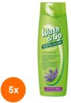 Wash&Go Set 5 x Sampon Wash & Go cu Extract de Lavanda, pentru Toate Tipurile de Par, 180 ml