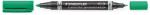 STAEDTLER Alkoholos marker, 0, 6/1, 5 mm, kúpos, kétvégű, STAEDTLER Lumocolor® duo 348, zöld