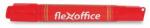 FlexOffice Alkoholos marker, 0, 8/6, 0 mm, kúpos/vágott, kétvégű, FLEXOFFICE PM04, piros