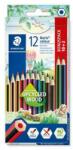 STAEDTLER Színes ceruza készlet, hatszögletű, STAEDTLER Noris Colour 185, 10+2 különböző szín