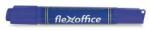 FlexOffice Alkoholos marker, 0, 8/6, 0 mm, kúpos/vágott, kétvégű, FLEXOFFICE PM04, kék