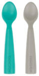 Minikoioi Set Lingurite Minikoioi, 100% Premium Silicon - Aqua Green / Powder Grey Set pentru masa bebelusi