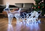 MagicHome MagicHome karácsonyi dekoráció, Rénszarvas szánnal, 312 LED hideg fehér, 230 V, 50 Hz, kültér, 59 x (ST8091128)