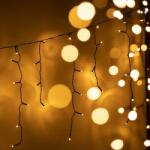 DekorTrend Crystalline toldható jégcsapfüzér 2 x 0, 9 m 138 db MELEG FEHÉR LED-del, fekete kábellel KAT 214