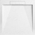 AREZZO design design STONE pala hatású öntött márvány zuhanytálca, 90x90 cm-es, fehér AR-DYT099LW (AR-DYT099LW)