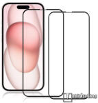 Amorus Apple iPhone 15, Amorus üvegfólia, 2db, 0, 3mm, 9H, Full Glue, Teljes kijelzőre, Fe