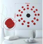 Mauro Ferretti STICKER CLOCK alma alakú matricákkal piros és fekete műanyag falmatrica