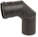 Inoxterm 90°-os rozsdamentes füstcső könyök - fekete (Ø80 mm)