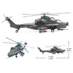 Ludere Elicopter de atac wz-10 Set de constructie de tip LEGO (w4002)