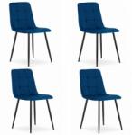 ARTOOL Set 4 scaune stil scandinav, Artool, Kara, catifea, metal, bleumarin si negru, 44.5x50.5x87 cm (3689_1S)