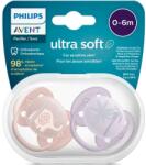 Philips Set 2 suzete Philips-Avent SCF091/09, ultra soft 0-6 luni, Ortodontice, fara BPA, Tropical/Elefant (SCF091/09)