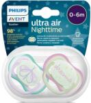 Philips Set 2 suzete Philips-Avent SCF376/19, ultra air NightTime 0-6 luni, Ortodontice, fara BPA, Fosforescent, Dreams/Fluturas (SCF376/19)