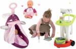 Smoby Set cărucior de înfăşat și păpuşă Natur Baby Nurse Smoby și cărucior de curățenie (SM220346-7) Papusa
