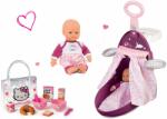 Smoby Set cărucior de înfăşat cu mic dejun Hello Kitty Natur Smoby și păpușă de 32 cm (SM220346-6) Papusa