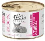 4Vets NATURAL SIMPLE RECIPE pulykahússal 185g konzerv macskáknak