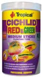 Tropical Cichlid Red&Green Medium Sticks 1000ml/360g úszó pálcikák közepes mindenevő sügérek számára