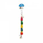  DUVO+ Játék papagájoknak kötélgyűrű színes kockákkal és haranggal 35cm - cobbyspet