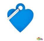  MF SMALL HEART ALUMINUM BLUE 2, 8x2, 5cm gravírozható biléta