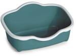  STEFANPLAST Chic Open 56x38, 5x26cm macska WC levehető peremmel fehér/sötét zöld - cobbyspet