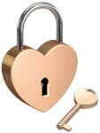 Basi - Heart Lock Garavírozható rozé arany szív lakat / Szerelemlakat