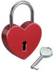 Basi - Heart Lock Garavírozható piros szív lakat / Szerelemlakat
