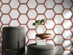  22x25 cm Avant Denia Beige Hexagon design fahatású és márványhatású kevert járólap