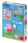 Dino PEPPA PIG - Set puzzle FAMILY 3-5 bebelusi (325135) Puzzle