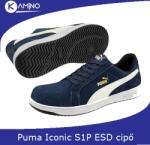 PUMA Iconic suede sötétkék S1P ESD munkavédelmi félcipő (PUM-640020-48)