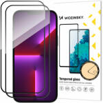 Wozinsky Folie de protectie Ecran WZK pentru Apple iPhone 15 Pro, Sticla Securizata, Full Glue, Set 2 bucati, Case Friendly, Neagra - gsmnet