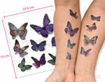  Tetoválás matrica szett, lila és zöld pillangó (VZM-KEIT-TM006)