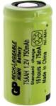 GP 2/3 AA akku NiMH 1.2V 750 mAh, Flat-Top, GP Batteries GP75AAH