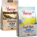 Purizon 2x400g Purizon száraz macskatáp vegyes próbacsomagban- Single Meat lazac + Sterilised lazac & csirke