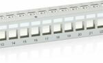 Equip Keystone Patch Panel - 767124 (24 port, Cat6, 1U, árnyékolt, szürke) (767124)