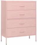 vidaXL rózsaszín acél fiókos szekrény 80 x 35 x 101, 5 cm 336202