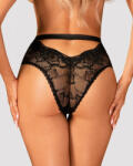 Obsessive Olvidia - virágmintás, díszített bugyi (fekete) (5901688239858) - szexaruhaz