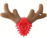  Tartós, természetes fából készült szarvasagancs jellegű rágóbot kutyáknak, 13, 5 x 9, 5 cm, piros