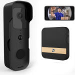 StartONTeam Interfon Video Smart cu Senzor Miscare, HD Night Vision, IR, fara fir de Apartament, Casa sau Vila, Negru (EA-031)