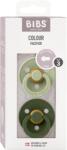  Set 2 suzete Colour Latex, 18-36 luni, Sage/Hunter Green, Bibs