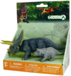 CollectA Set de 2 figurine pictate manual Triceratops cu pui 89312 (COL89312SPP) - roua Figurina
