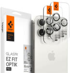 Apple Spigen Glas. tR EZ Fit Optik Pro Apple iPhone 15 Pro/ iPhone 15 Pro Max, Tempered kameravédő fólia, fehér titánium (2db) (AGL07165)