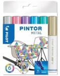 Pilot Set de markere de decor Pilot "Pintor M" 6 culori metalice diferite (PIN-MET-S6-M / PDMPTMM6) (PIN-MET-S6-M)