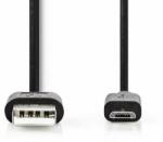 Nedis Cablu de date și încărcare de la USB 2.0-A masculin la MicroUSB-B masculin 0, 5 m - negru (CCGT60500BK05)