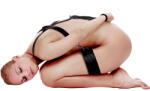 Ouch! Body Harness with Thigh and Hand Cuffs Black