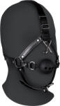 Ouch! Xtreme Head Harness with Breathable Ball Gag and Nose Hooks Black