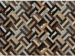 Luxus bőrszőnyeg, barna /fekete/bézs, patchwork, 170x240 , bőr TIP 2 (0000188840)