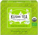 Kusmi Tea Ceai verde de ghimbir lamaie, 20 pliculete de ceai de muselina, Kusmi Tea